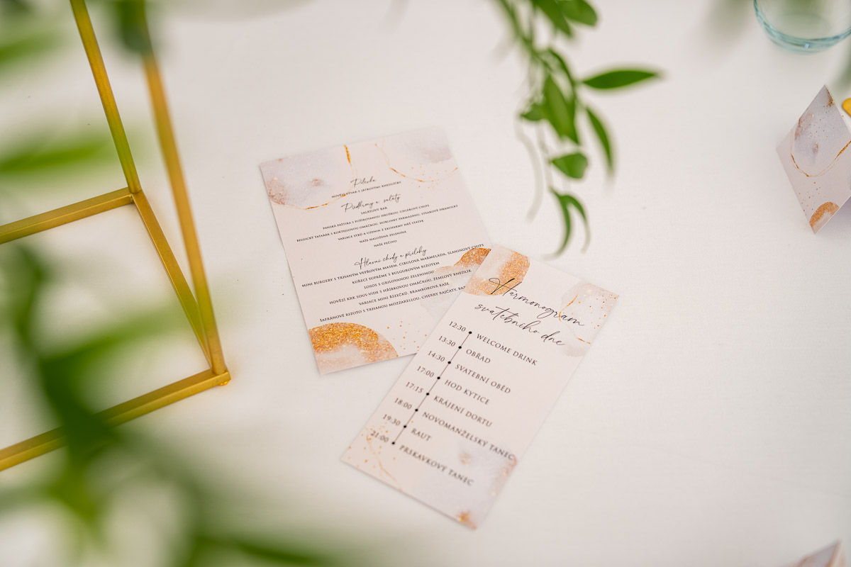 Svatební menu a harmonogram dne